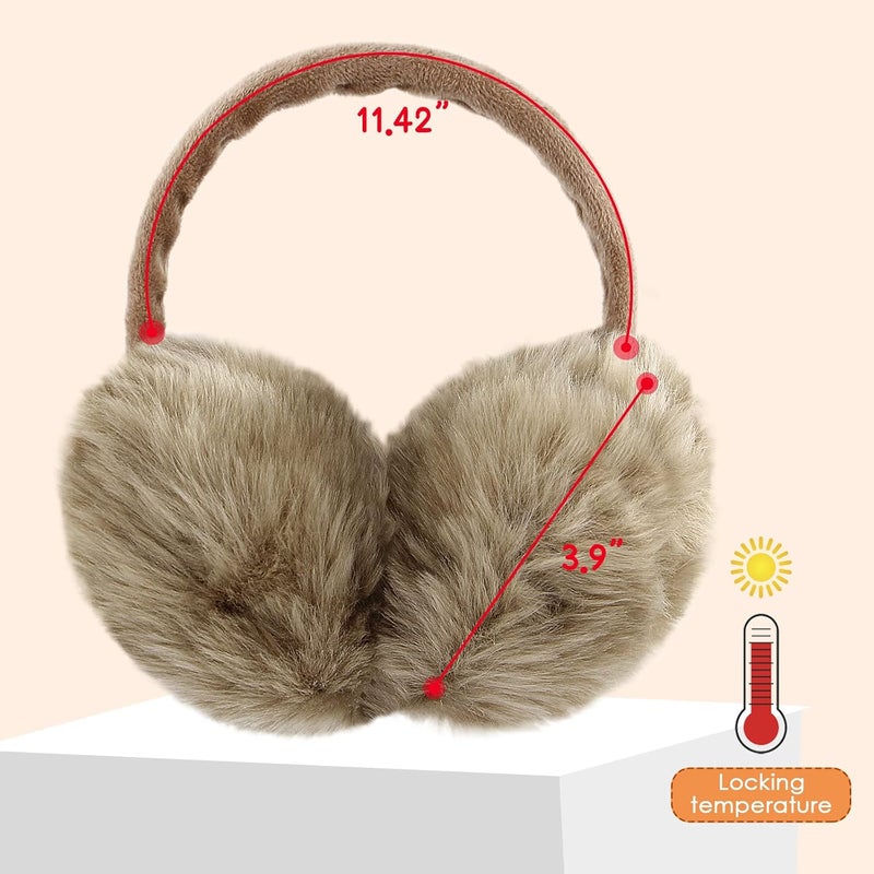 FSTEOE Winter Ear Muffs Women Warm Earmuff Girls Ear Warmers Soft Plush Outdoor Adjustable Ear Cover - Image 4